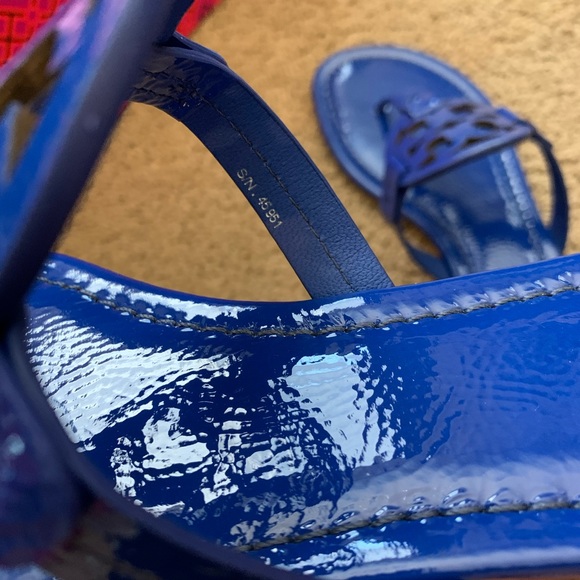 NEW 7.5 Tory Burch Miller Sandals Nautical Blue - Picture 10 of 13